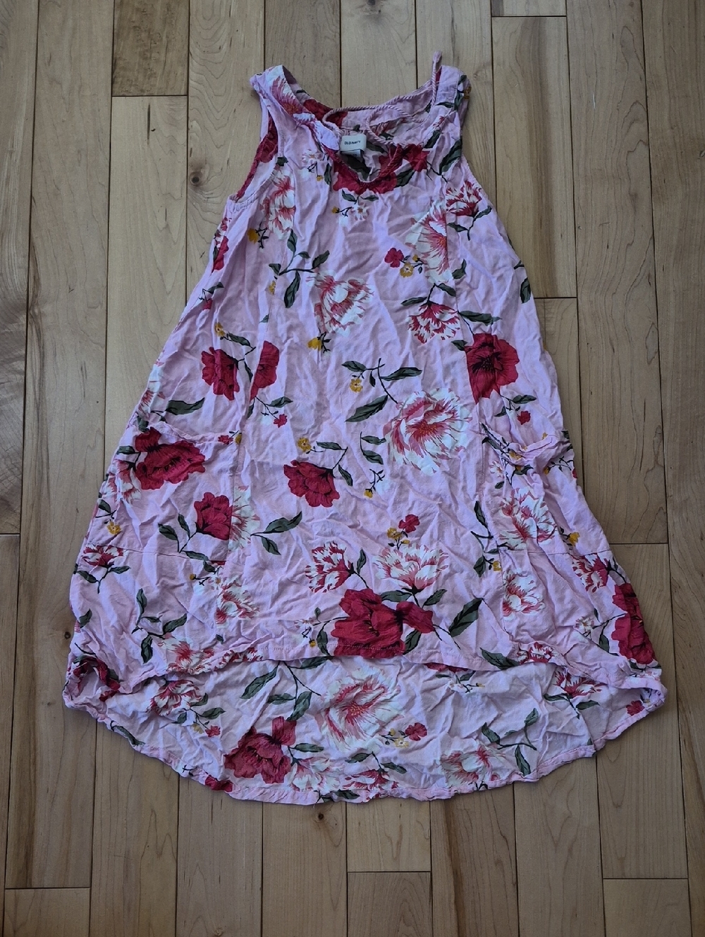 Girls 10/12 Old Navy Pink Floral Sleeveless Swing Dress